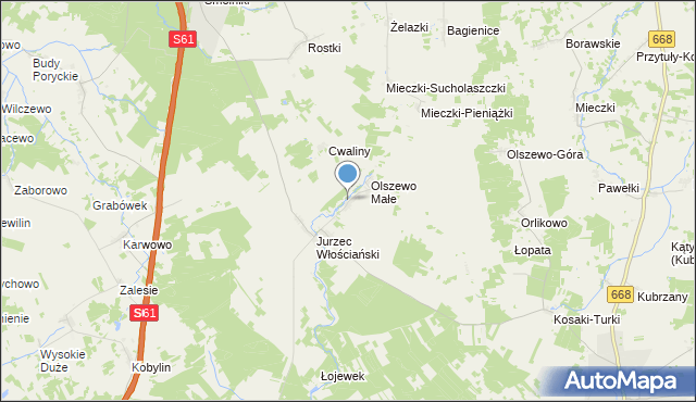 mapa Jurzec Szlachecki, Jurzec Szlachecki na mapie Targeo